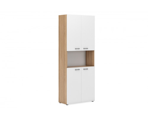 Шкаф для документов ( низ средние фасады, верх открытый) 800х2050 EVL404/U004/ANT.H Экостайл | Ecostyle