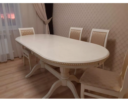 Стол обеденный из массива дерева для кухни «Миллениум-3» 1600(2000)х900