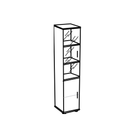 Шкаф узкий 1 стеклянная дверь Модерн