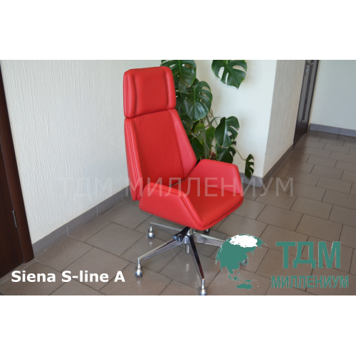 Кресло руководителя Сиена С-Лайн Хром | Siena S-line A Chrome Multi-office натуральная кожа высокая спинка
