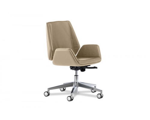 Кресло руководителя Сиена Хром Б | Siena Chrome B Multi-office с низкой спинкой натуральная кожа