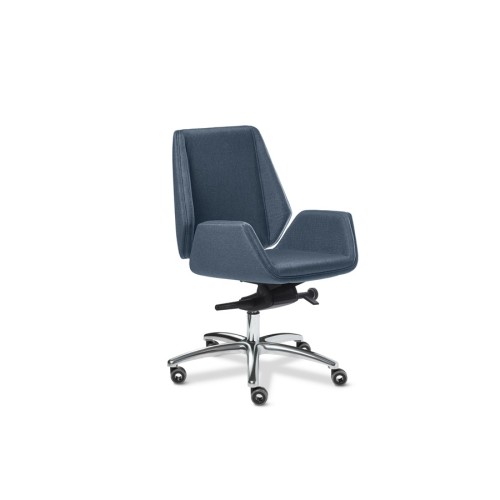 Кресло руководителя Сиена Хром Б | Siena Chrome B Multi-office ткань - низкая спинка