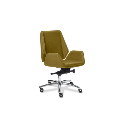 Кресло руководителя Сиена Хром Б | Siena Chrome B Multi-office ткань - низкая спинка