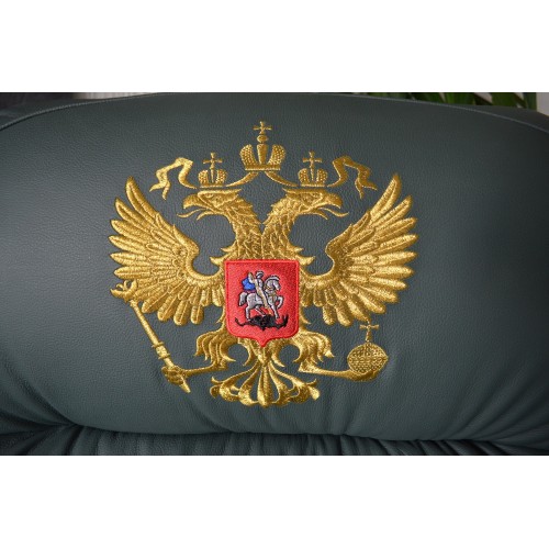 Кресло руководителя Пикассо с гербом (деревянная крестовина)
