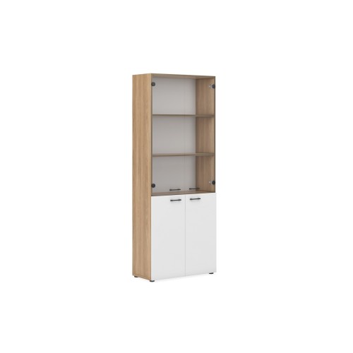 Шкаф для документов комбинированный 800х2050 EVL401/U003/G/ANT.H Экостайл | Ecostyle