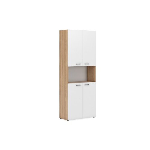 Шкаф для документов ( низ средние фасады, верх открытый) 800х2050 EVL404/U004/ANT.H Экостайл | Ecostyle