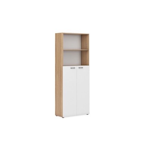 Шкаф для документов ( низ средние фасады, верх открытый) 800х2050 EVL406/U004/ANT.H Экостайл | Ecostyle