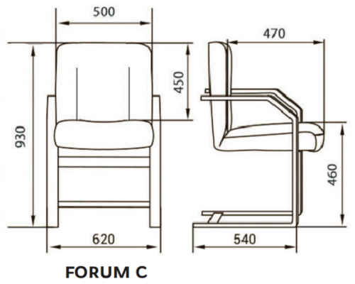 Стул для посетителя Forum C | Форум Ц (Натуральная кожа)